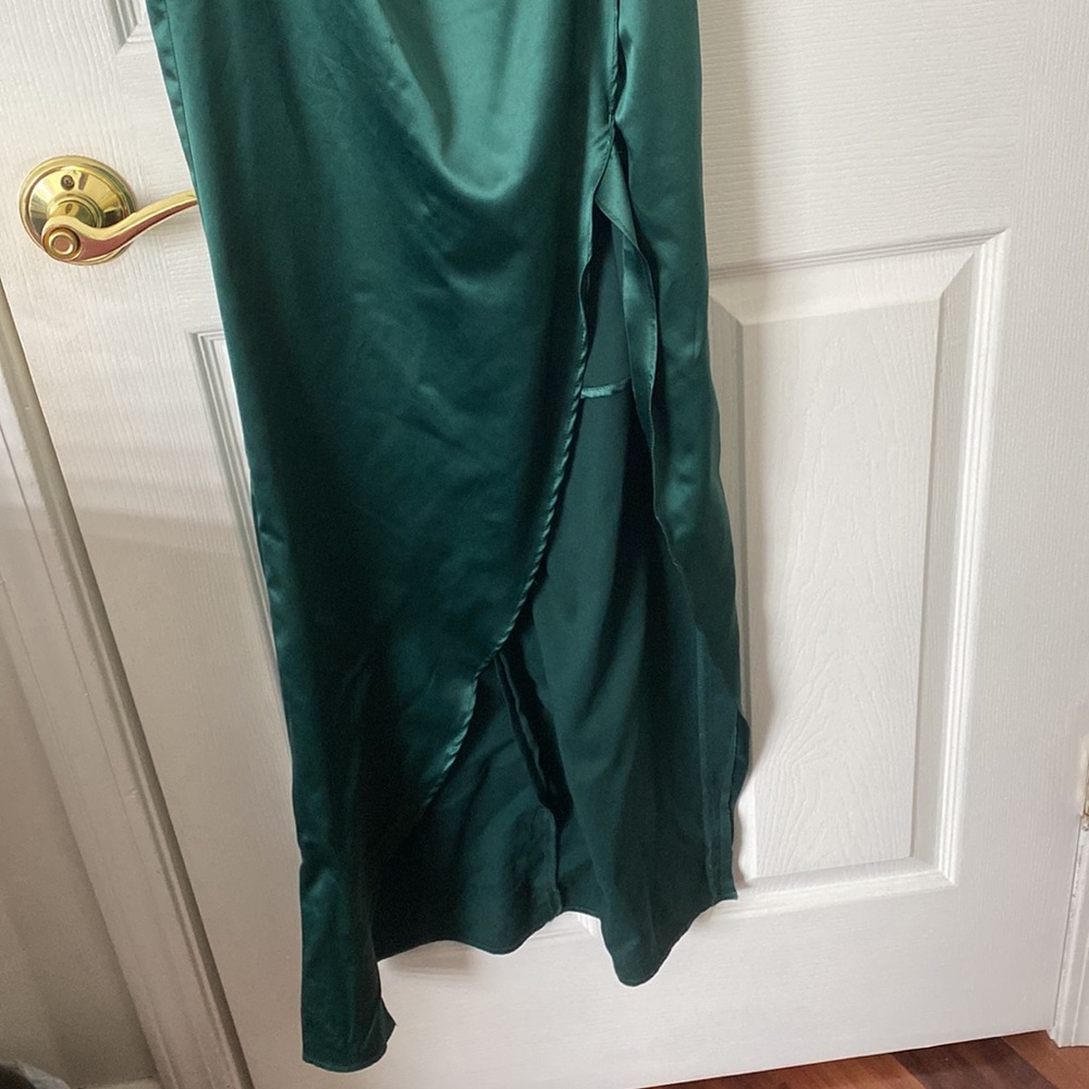 MESHKI Riley Ruched Strapless Drape Split Dress - Picture 5 of 9
